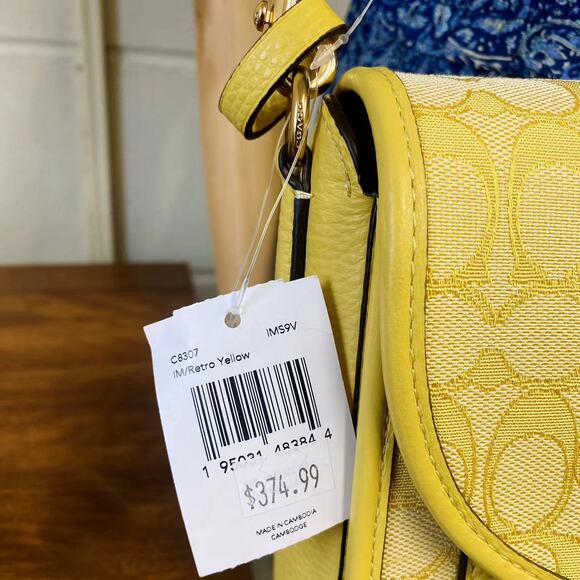 Coach C8307 Lonnie Crossbody In Signature Jacquard In Gold/Retro Yellow - Picture 7 of 7